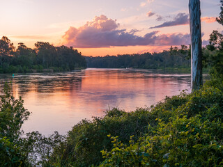 Sunset Over the River