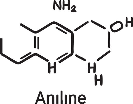 Aniline molecule structure: chemical formula, properties, and uses eps silhouette
