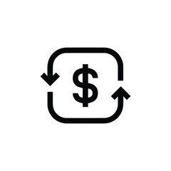 Dollar economy converter icon design black line