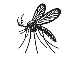 mosquito logo silhouette vector, vector black silhouette of a mosquito, gnat silhouette, mosquito silhouette vector illustration, dangerous mosquito logo silhouette vector on white background.