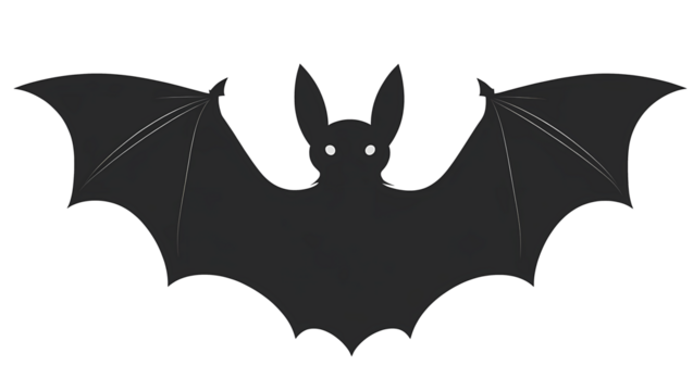 Halloween Bat Silhouette Cutout with Transparent Background - Powered by Adobe
