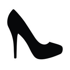 high heel silhouette, stiletto shoe silhouette, fashion shoe vector, elegant heels clipart, stylish footwear silhouette