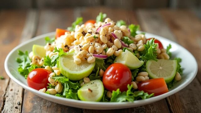  Waldorf Salad served authentically on a plate
