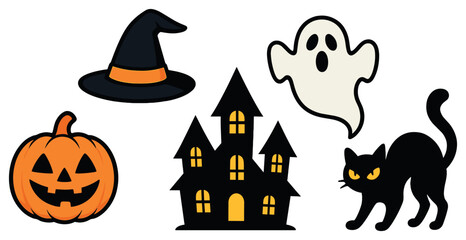 Halloween icon set vector: spooky, haunted, and festive designs for seasonal creativity