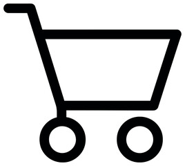 Shopping cart icon vector – e-commerce, online shopping, retail illustration for websites