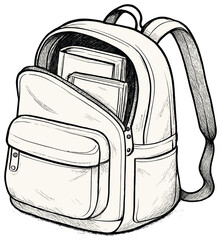Versatile travel backpack design vector | minimalist sketch of functional bags for travelers