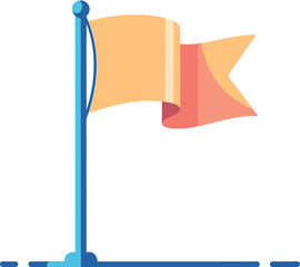 A simple, colorful flag on a pole, symbolizing achievement or a milestone.