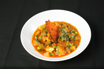 Indian Mixed Vegetable Curry in plate side view of A Flavorful and Healthy Vegetarian Dish
