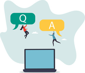 Q and A, question and answers, FAQ frequently asked question, information or solution to solve problem, resolution or advice concept,about a man and his life.