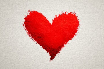 Artistic red heart drawing as a design element