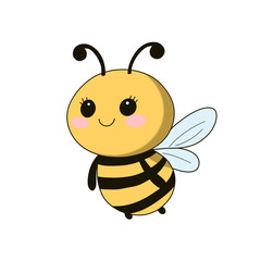 cute cartoon colored bee, clipart, isolate, png, transparent background