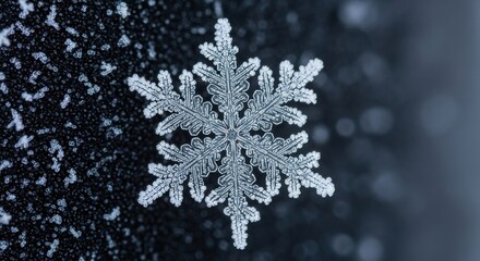 Mesmerizing macro photograph showcasing the intricate beauty of a snowflake