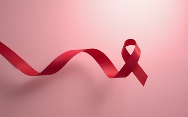 Flying long ribbon coiled at the end as a form of awareness for world aids day campaign design. High quality