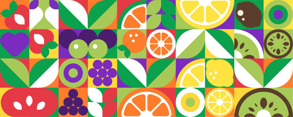 Long Fruit Banner Abstract Background