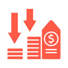 deflation color flat icon for digital and print projects.