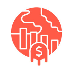 depression economy color flat icon for digital and print projects.