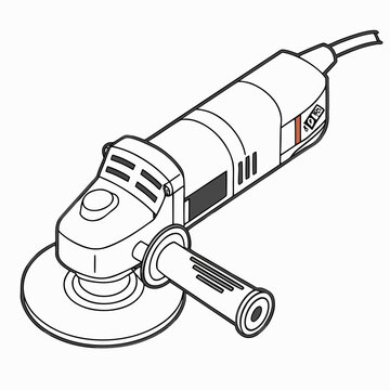 angle grinder outline drawing clip art preview