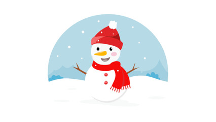 Cheerful snowman with a bright red scarf bringing joyful winter vibes, perfect for holiday cards, seasonal promotions, and children's projects, spreading warmth and happiness this Christmas season