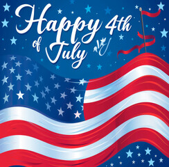 Happy 4th of July illustration
