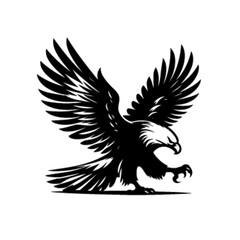 Fierce Eagle Vector Illustration with Outstretched Wings