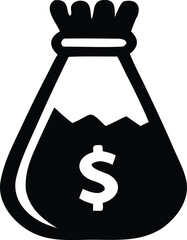 Iconic money bag with dollar sign symbolizing wealth financial success and cash savings