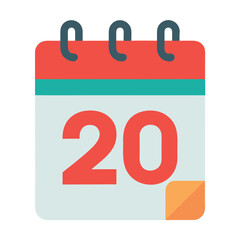 Flat vector illustration of a calendar with a marked date