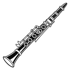 Illustration of a clarinet, a woodwind instrument used in orchestras, bands, and jazz ensembles