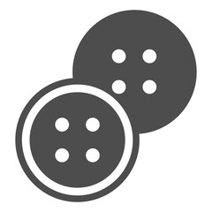 Two plastic buttons solid icon, sewing theme concept. Vector graphics. Buttons pair, handicraft accessory sign on white background, glyph style icon for mobile or web design.