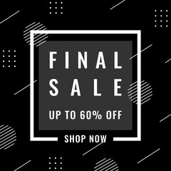 Final sale black banner with offer details. Black friday