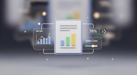 3d visualization of financial data with progress bars and charts on a dark background