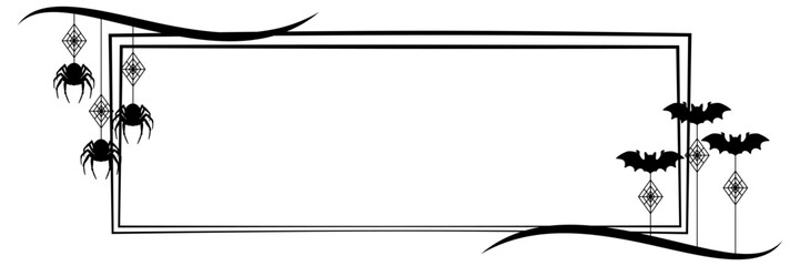 hanging spider and bats illustration background for halloween