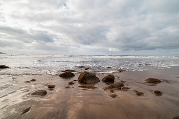 Seascape. View of the Playa de San Felipe, a town in the north of Gran Canaria. Las Palmas. Canary Islands