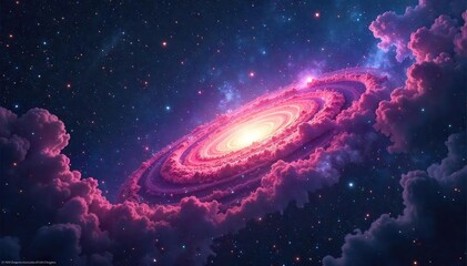 Mysterious cosmic alignment of celestial bodies, nebulae swirl and glitter, forming abstract signs in deep space A breathtaking view of the universe's enigmatic patterns , signs, cosmic, nebula