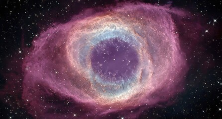Cosmic eye nebula, swirling hues