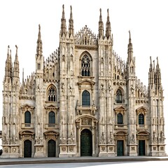 Fototapeta premium Milan cathedral isolated on white background