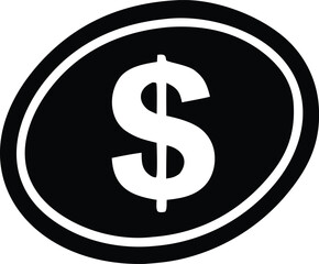 Hand-drawn style dollar sign emblem representing wealth finance currency money and economic value