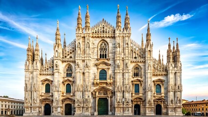 Fototapeta premium Milan cathedral, a gothic architectural masterpiece in italy