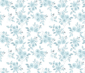 Fototapeta premium Flowers design,Set light blue cool color.Nature.