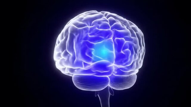 3D rendered anatomical model of a highlighted brain section