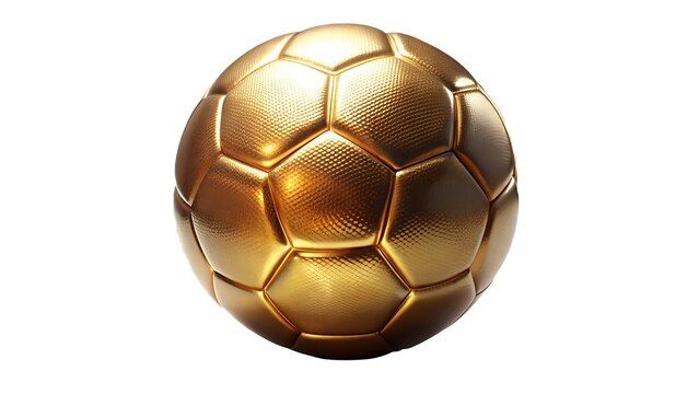 Fototapeta Golden soccer ball isolated on white background