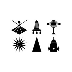 Fototapeta premium 6 different laser distance sensor silhouette vecto