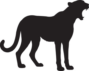 A LION IN SILHOUETTE.