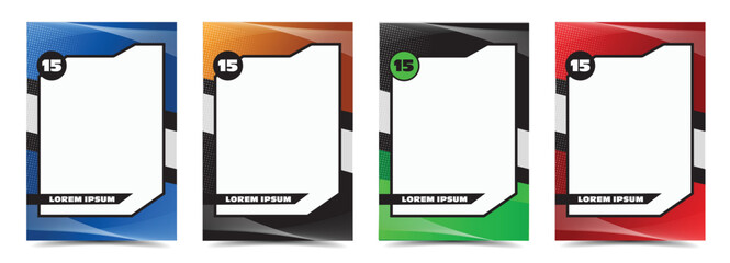 Sport player trading card frame border template design