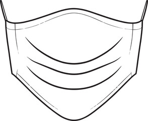 Dental Mask Silhouette | Black Vector Illustration