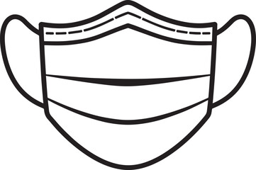 Dental Mask Silhouette | Black Vector Illustration