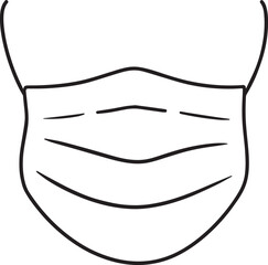 Dental Mask Silhouette | Black Vector Illustration