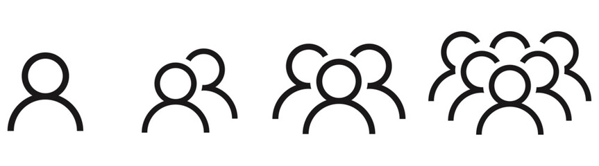 People group set. Team people icons. User profile symbol. Group of people or group of users collection.