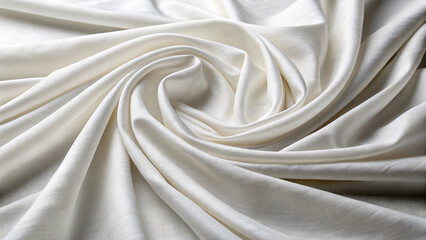 Obraz premium Close-up of flowing white fabric with soft folds and shadows textile material
