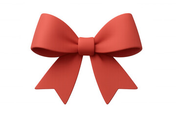 Fototapeta premium Red ribbon bow tied elegantly, representing celebration, festivity, and decorative gift-giving accent