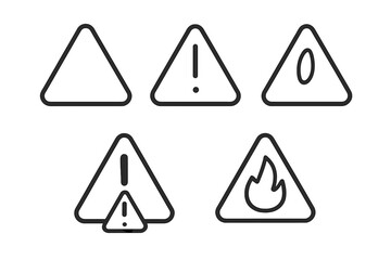 Obraz premium Collection of triangular warning signs with alert symbols for danger and caution